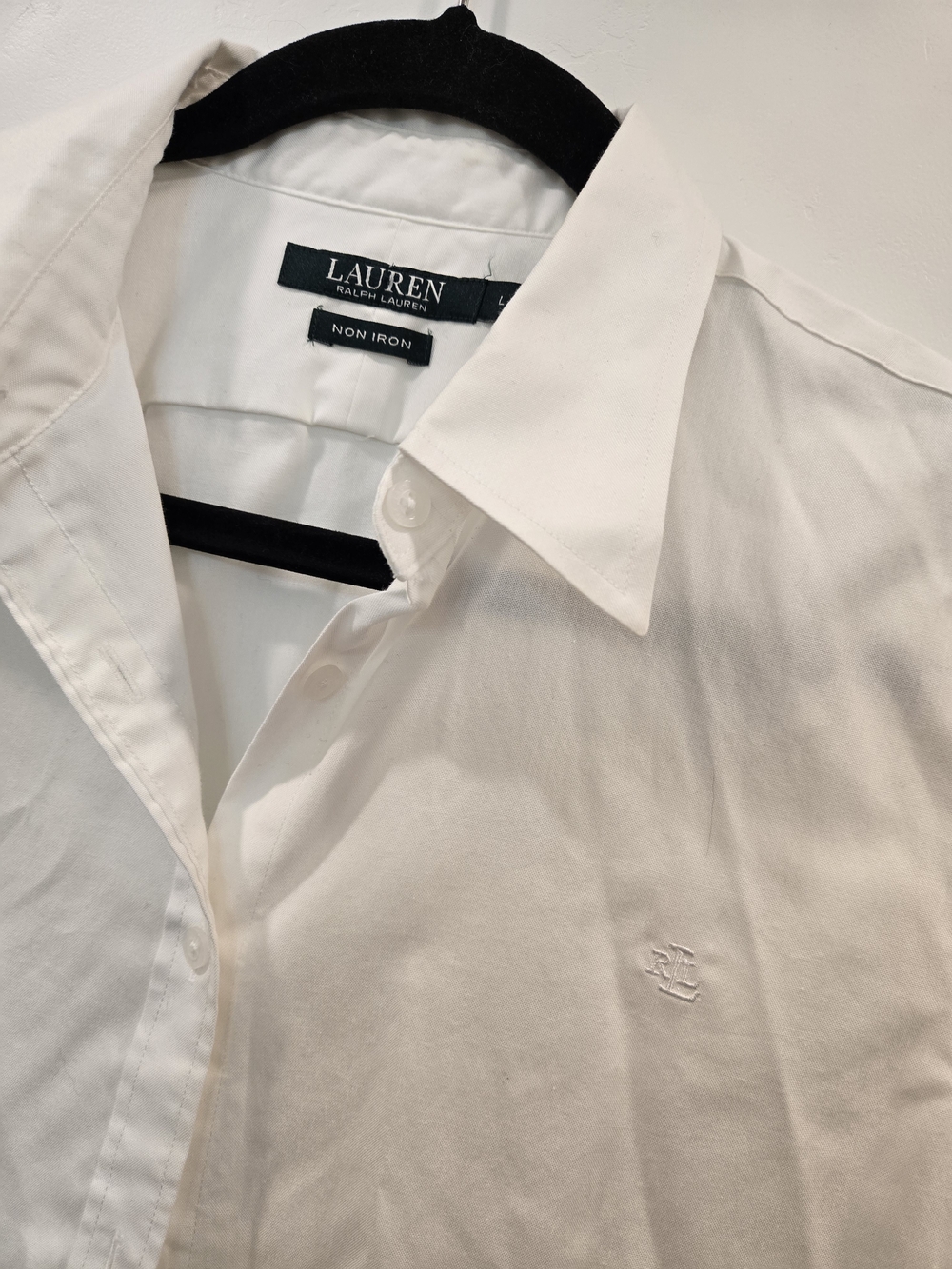 Lauren Ralph Lauren White Women's Dress Shirt - Non-Iron
